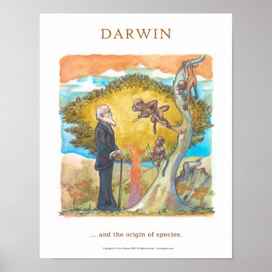 Darwin de oorsprong van de soort Victor Diogenes Poster (Voorkant)