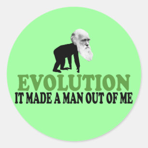 Darwin evolutie ronde sticker