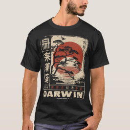Darwin Evolution Japanse Red Sun Science Art T-shirt
