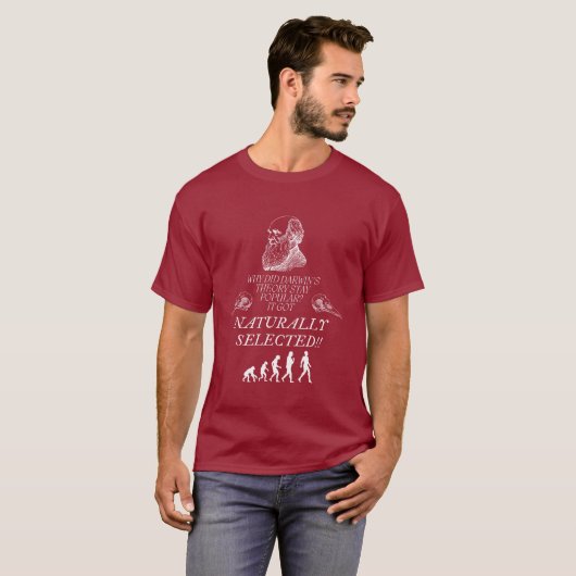 Darwin Evolution T-Shirt: Vier het genie van T-shirt (Voorkant volledig)
