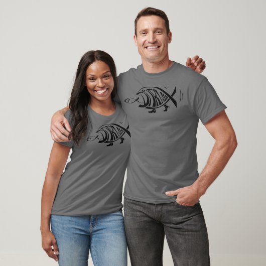 Darwin Fish Eating Jesus Fish Funny Evolution T-shirt (Unisex)