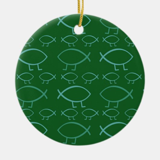 Darwin Fish Keramisch Ornament (Voorkant)