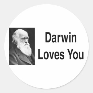 Darwin houdt van je 2 ronde sticker