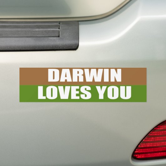 Darwin houdt van je bumpersticker (Op auto)