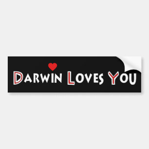 Darwin houdt van je bumpersticker