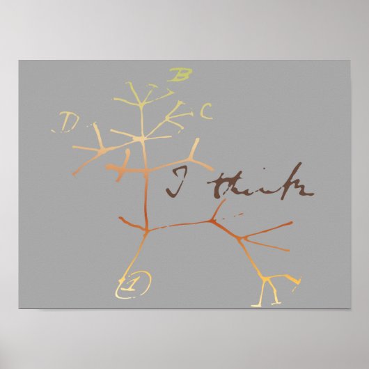 Darwin, ik denk een boom van het leven poster (Voorkant)