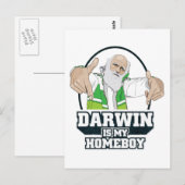 Darwin is mijn homeboy (volledige kleur) briefkaart (Voorkant / Achterkant)