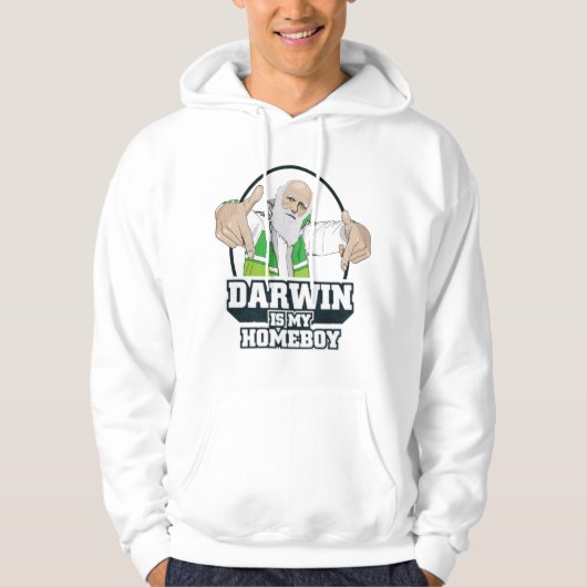 Darwin is mijn homeboy (volledige kleur) hoodie (Voorkant)