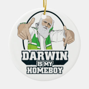 Darwin is mijn homeboy (volledige kleur) keramisch ornament