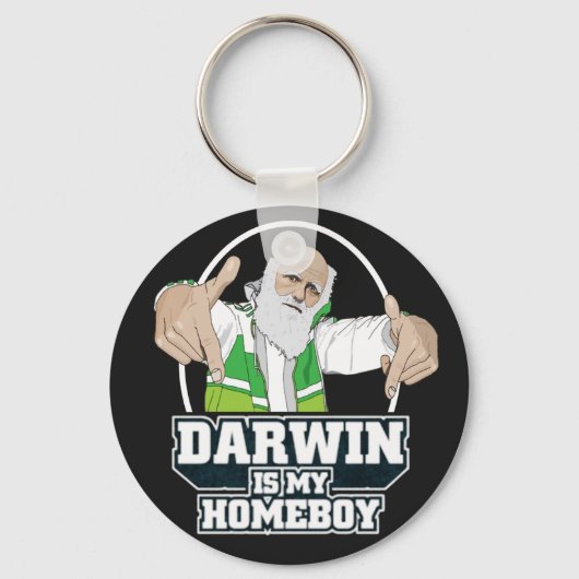 Darwin is mijn homeboy (volledige kleur) sleutelhanger (Voorkant)