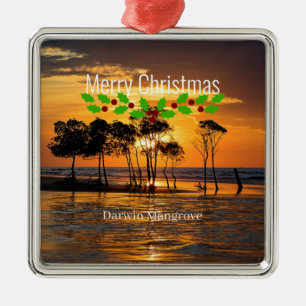 Darwin mangrove, prettige kerst metalen ornament