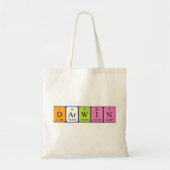 Darwin periodieke lijstnaam canvas tas (Voorkant)