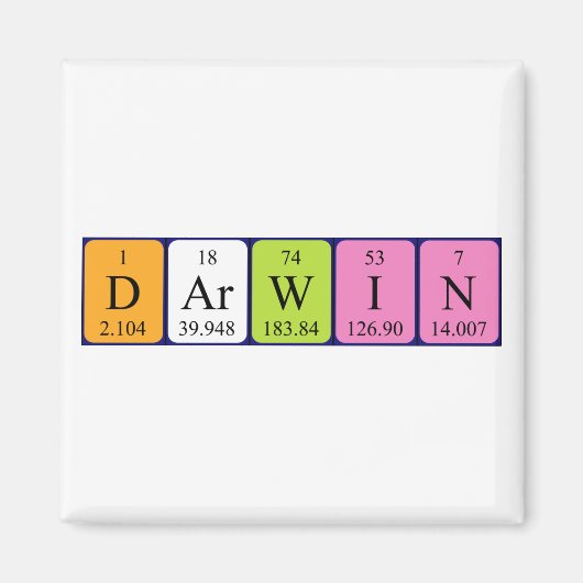 Darwin periodieke table name magnet magneet (Voorkant)