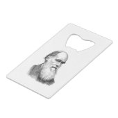 Darwin Portrait Evolution/ Charles Darwin Kredietkaart Flessenopener (Voorkant Gekanteld)