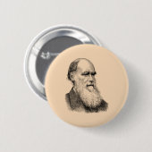 Darwin Portrait Evolution/ Charles Darwin Ronde Button 5,7 Cm (Voorkant /achterkant)