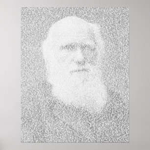 Darwin-portret gemaakt van de tekst "Oorsprong van Poster