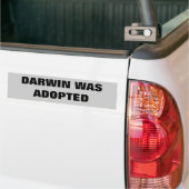 Darwin werd geadopteerd bumpersticker (Op Truck)