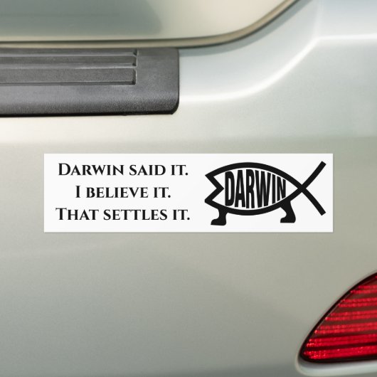 Darwin zei het bumpersticker (Op auto)