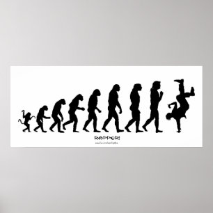 Darwiniaanse evolutie van Rap "RAPPER" Art Poster