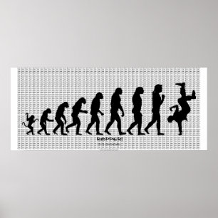 Darwiniaanse evolutie van Rap "RAPPER" Art Poster