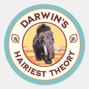 Darwins Haarigste Theorie Zachte Wollige Mammoet Ronde Sticker