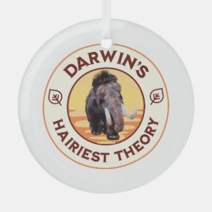 Darwins haarrijkste theorie Schattig wollig mammoe Glas Ornament