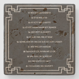 Das Kölsche Grundgesetz – Köln Cologne Jugendstil Stenen Onderzetter