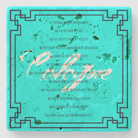 Das Kölsche Grundgesetz – Köln Cologne Jugendstil Stenen Onderzetter (Voorkant)