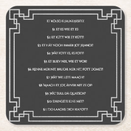 Das Kölsche Grundgesetz – Köln Cologne Jugendstil Vierkante Kartonnen Onderzetter