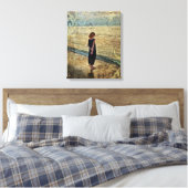 Das Mädchen am Strand Canvas Afdruk (Insitu (Slaapkamer))