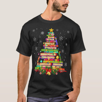 Das Tree Library kerstlampje Bomebook Lover T-shirt