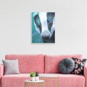 Dasbad in het bos met blauwe klokjes canvasprint canvas afdruk (Insitu (Woonkamer))