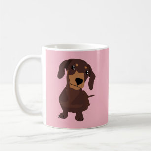 Daschund Sause Dog Cute Puppy Pink Mok