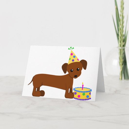 DaschundBDay Kaart (Voorkant)