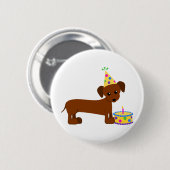 DaschundBDay Ronde Button 5,7 Cm (Voorkant /achterkant)