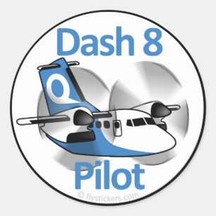Dash 8 Pilot (Fabrieksmatige lozing) Ronde Sticker