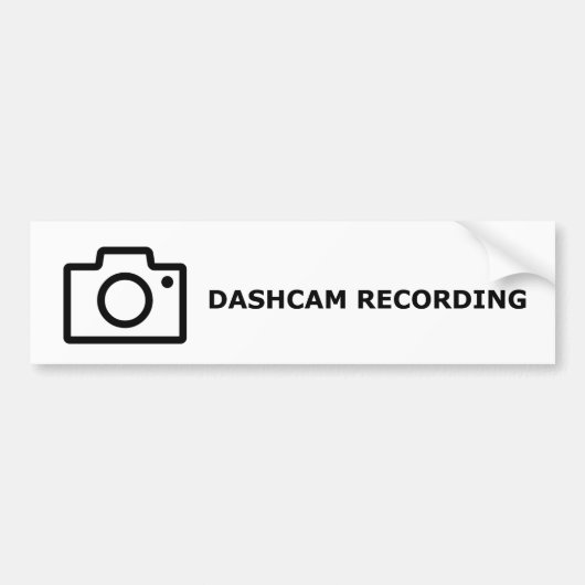 Dash Cam Recording Bumper Sticker (Voorkant)