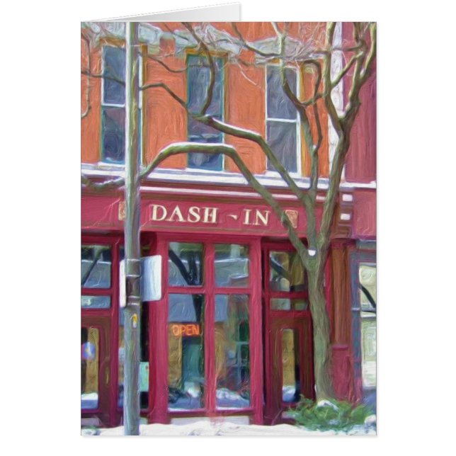 Dash-In restaurant in de winter, Fort Wayne, India (Voorkant)