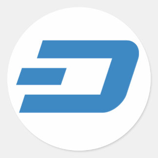 Dash Sticker, witte achtergrond Ronde Sticker