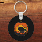 Dashboard Car Check Engine Grappige Pompoen Hallow Sleutelhanger (Voorkant)