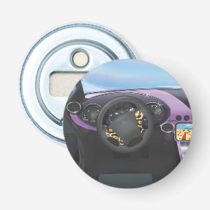 Dashboard van sportauto button flesopener