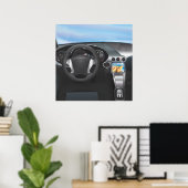 Dashboard van sportauto poster (Thuiskantoor)