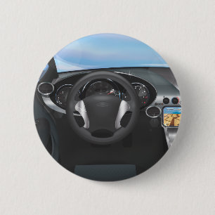 Dashboard van sportauto ronde button 5,7 cm