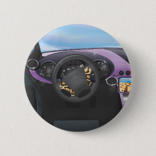 Dashboard van sportauto ronde button 5,7 cm