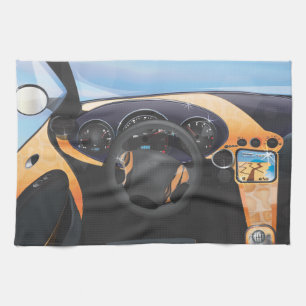Dashboard van sportwagen theedoek