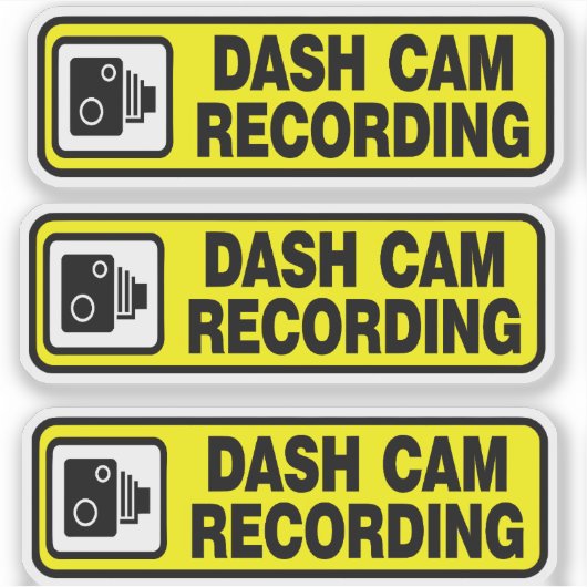 Dashcam In Auto Camera Opname Sticker (Voorkant)