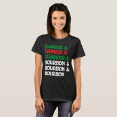 Dasher Dancer Prancer &amp; Bourbon Christmas Funn T-shirt (Voorkant volledig)