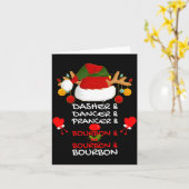 Dasher Dancer Prancer & Bourbon Christmas Holi Kaart (Gele Bloem)