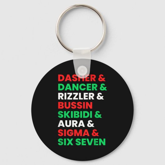 Dasher Dancer Prancer &amp; Rizzler 67 Funny Kids  Sleutelhanger (Voorkant)