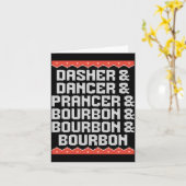Dasher Dancer Prancer And Bourbon Christmas Holida Kaart (Gele Bloem)